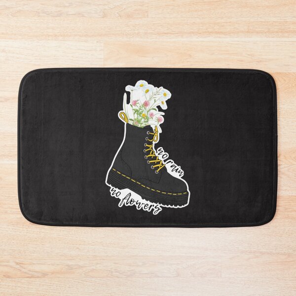 Item preview, No rain no flowers black boots   designed and sold by HappyStashByTsh.