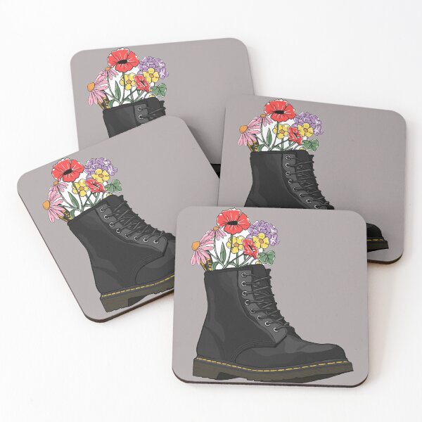 Item preview, flowers growing from doc marten boot   designed and sold by HappyStashByTsh.