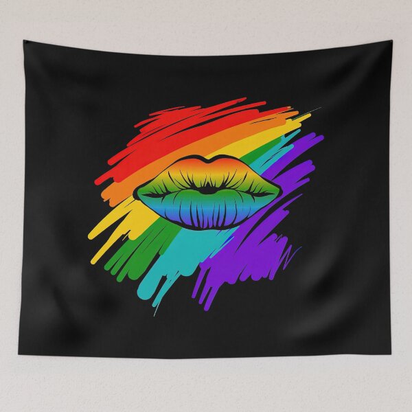 Item preview, A Rainbow Kiss, Rainbow Kiss, Gay pride designed and sold by graphic-genie.