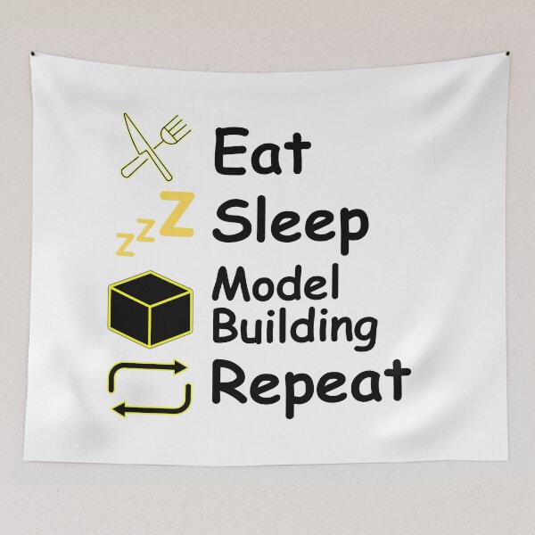 Item preview, Eat Sleep Model Building Repeat Funny T-shirt men gift women gift designed and sold by InnovantDesigns.