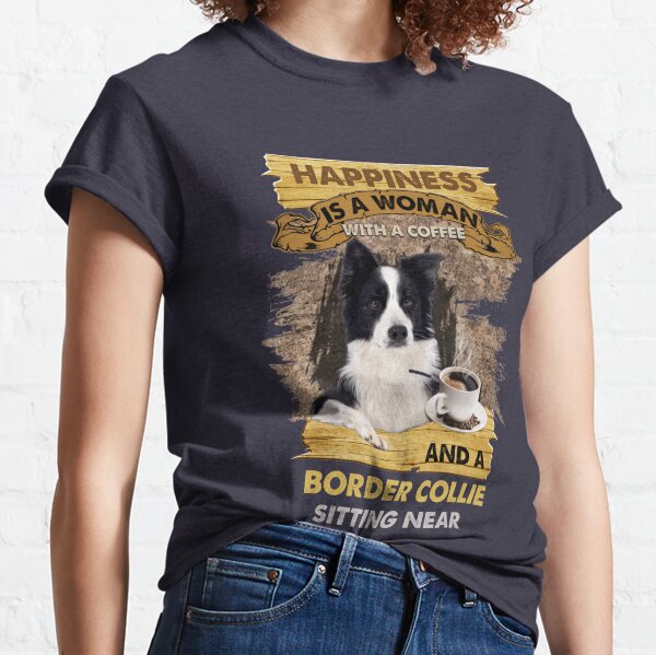 Womens Collie T-Shirt dog lover gift present ladies Top