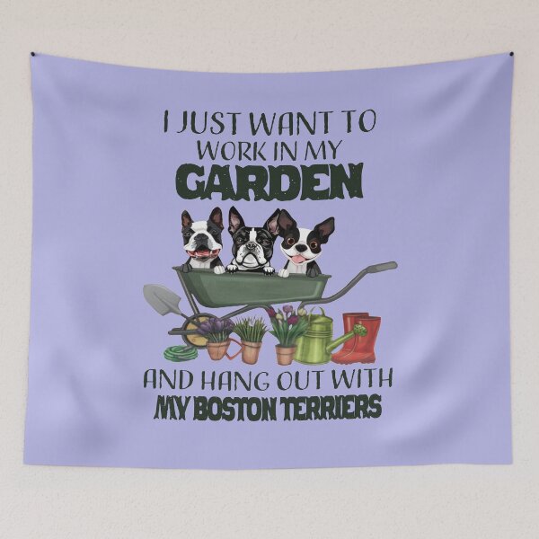 Item preview, Boston Terrier Garden   designed and sold by Linenist.