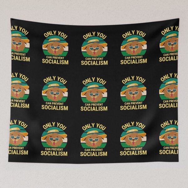 Item preview, Only You Can Prevent Socialism - Dog Camping Vintage Funny designed and sold by ExploreTheStore.