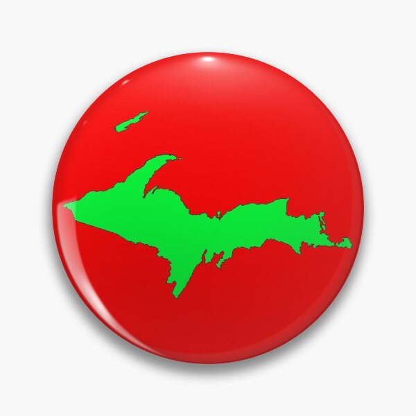 Item preview, Green on Red Upper Peninsula designed and sold by EzrasTrinkets.