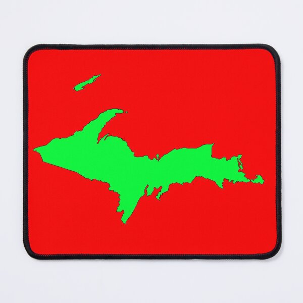 Item preview, Green on Red Upper Peninsula designed and sold by EzrasTrinkets.