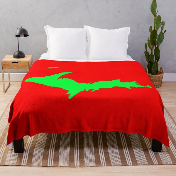 Item preview, Green on Red Upper Peninsula designed and sold by EzrasTrinkets.