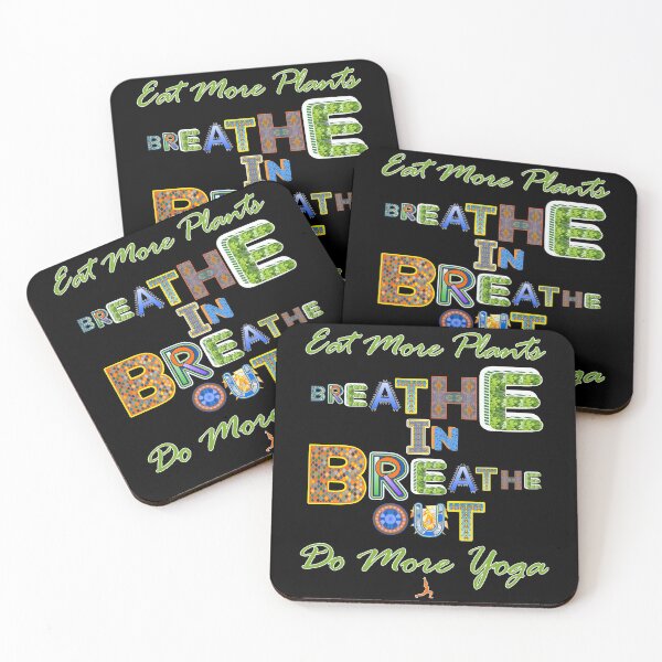 Item preview, Breathe In Breathe Out Eat More Plants Do More Yoga Health and Fitness designed and sold by artfulnotebook.