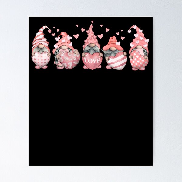 Item preview, Valentine Gnomes With Pink Hearts Valentine's Day Gnomes designed and sold by AlexaTees.