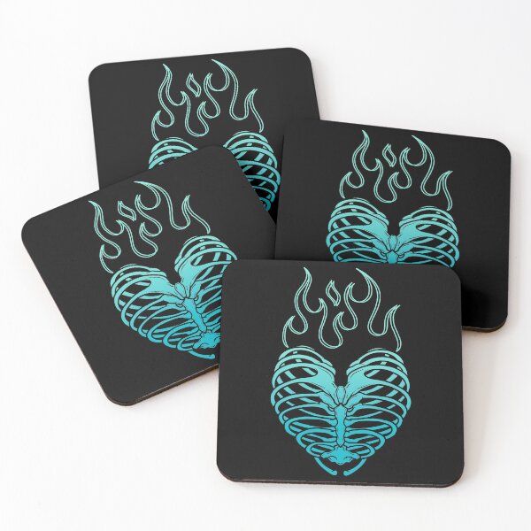 Item preview, Flaming Skeleton Heart (Fill Light Blue) designed and sold by SoulArtLove.