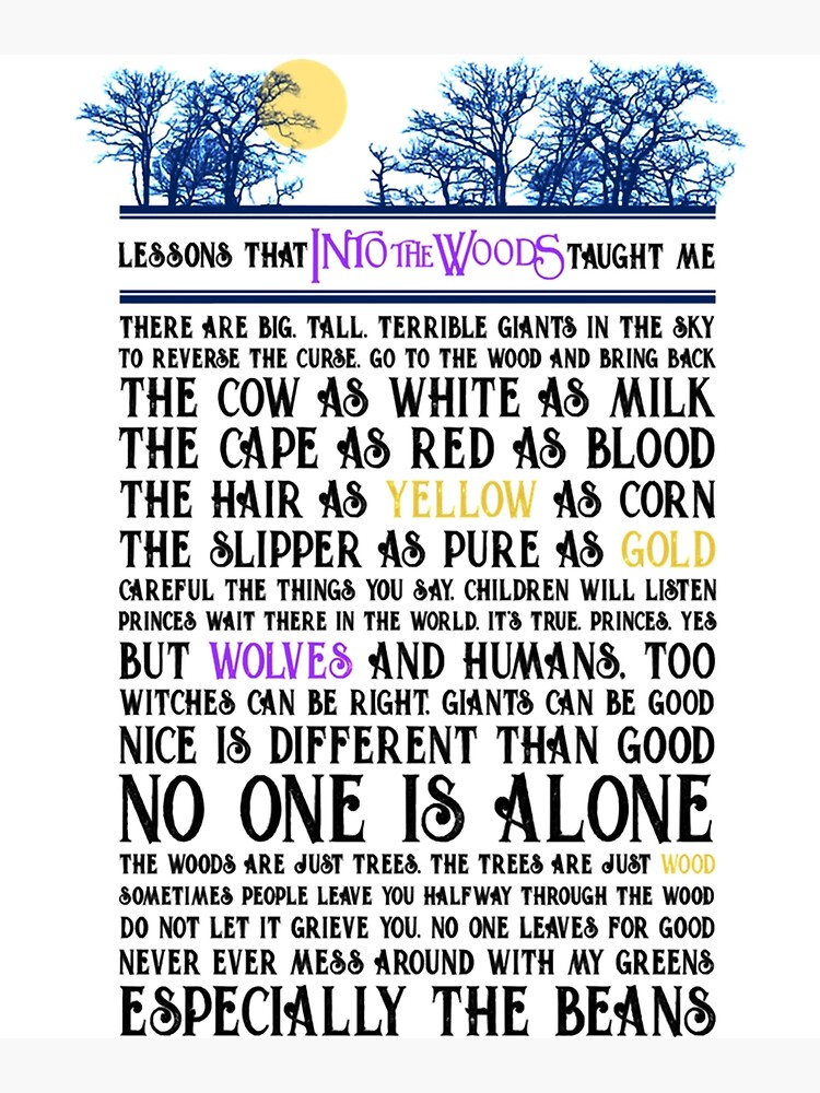 Lessons That Into The Woods Taught Me Awesome Music   Art Print