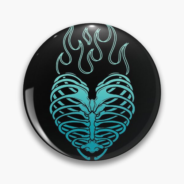 Item preview, Flaming Skeleton Heart (Fill Light Blue) designed and sold by SoulArtLove.