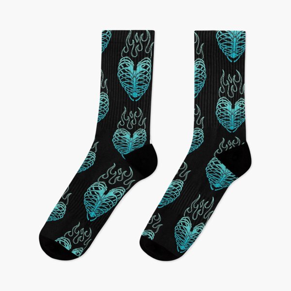 Item preview, Flaming Skeleton Heart (Fill Light Blue) designed and sold by SoulArtLove.