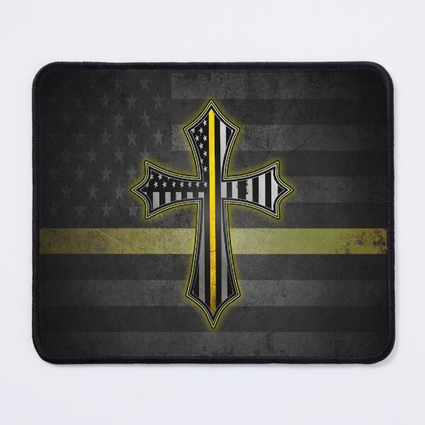 Item preview, Thin Yellow Line American Flag Cross designed and sold by artistwill.