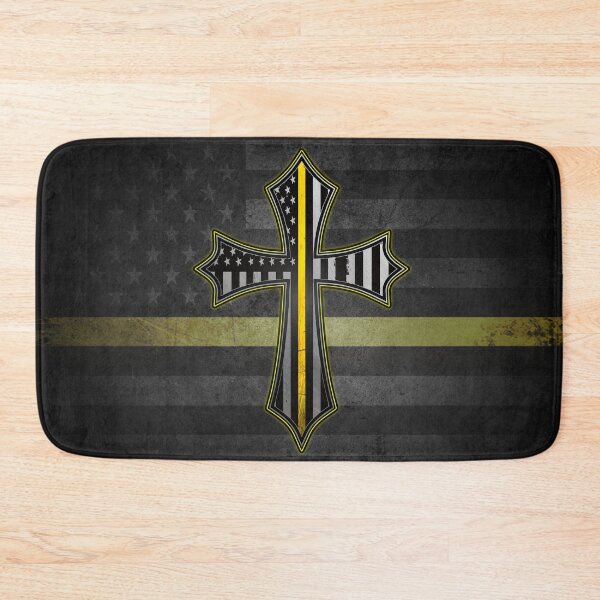 Item preview, Thin Yellow Line American Flag Cross designed and sold by artistwill.