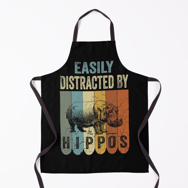 Item preview, Easily Distracted By Hippos Retro Vintage Hippo Animal Lovers designed and sold by boyastore.