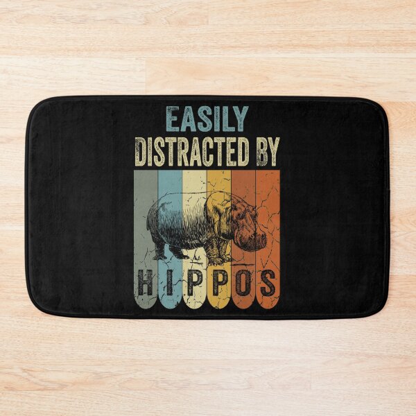 Item preview, Easily Distracted By Hippos Retro Vintage Hippo Animal Lovers designed and sold by boyastore.