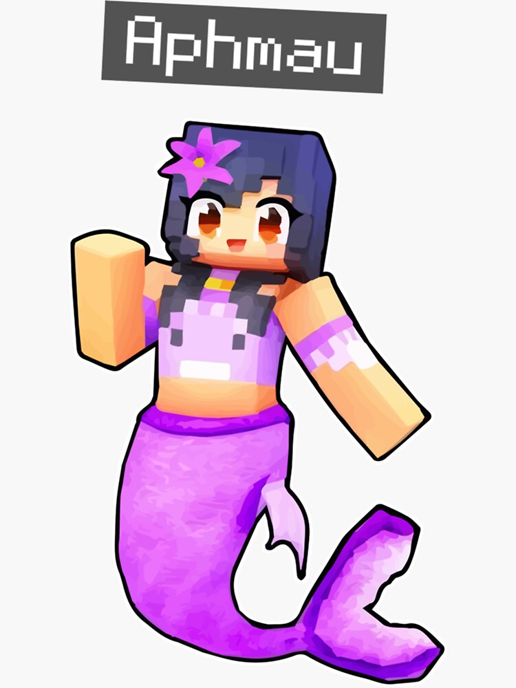 Aphmau Minecraft Mermaid Sticker For Sale By Wizoemkids Redbubble