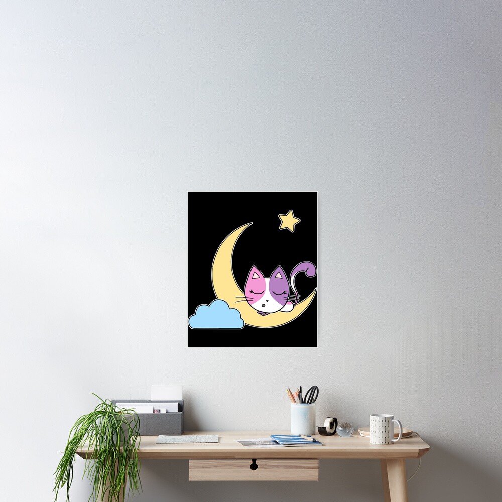 Aphmau Moon Cat Pyjama Poster For Sale By Wizoemkids Redbubble