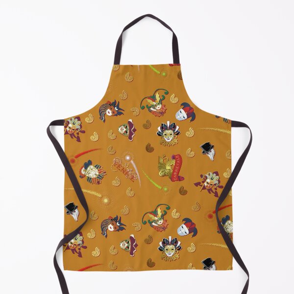 Item preview, Pattern - Toss of masks homage to Venice Carnival - On Orange designed and sold by Eejee-SK.