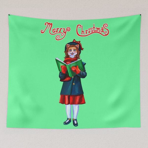 Item preview, Merry Christmas Caroler Cat designed and sold by Deborah Camp.