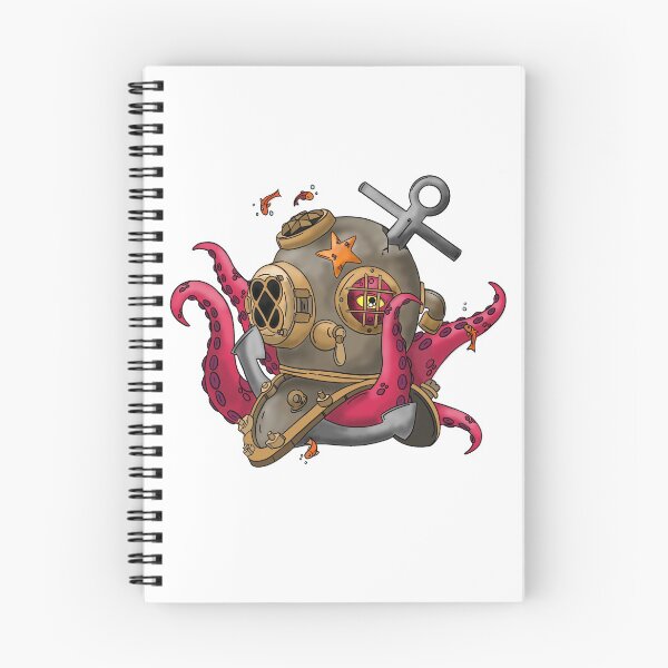Item preview, Diving Helmet with anchor and octopus designed and sold by faolansforge.