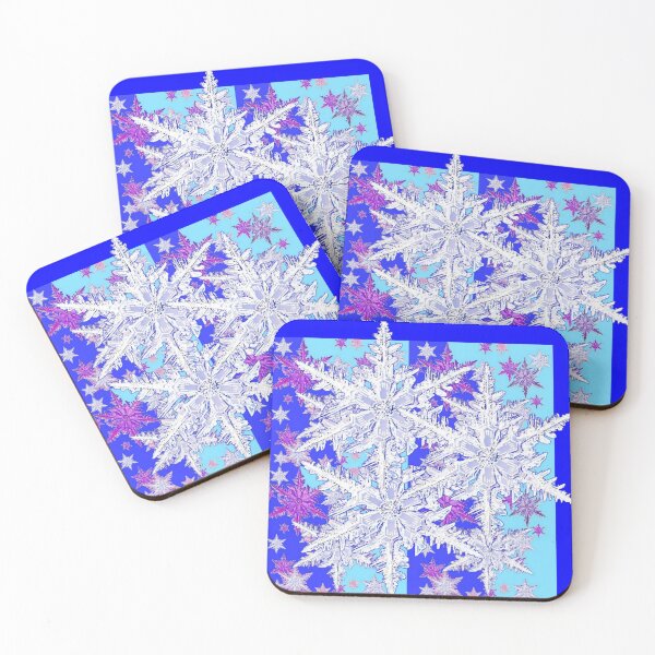 Item preview, WINTER HOLIDAY SNOWFLAKES  ABSTRACT BLUE ART designed and sold by sharlesart.