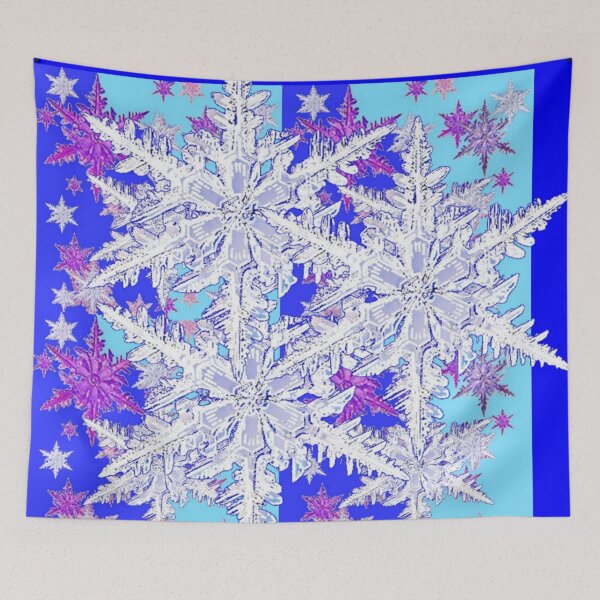 Item preview, WINTER HOLIDAY SNOWFLAKES  ABSTRACT BLUE ART designed and sold by sharlesart.