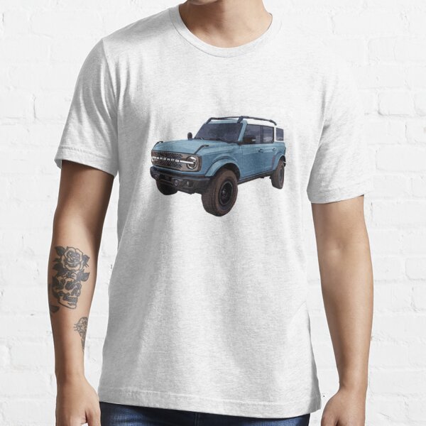 Ford Bronco T-Shirt - Navy Blue w/ "Bronco" Script Logo &  American Flag