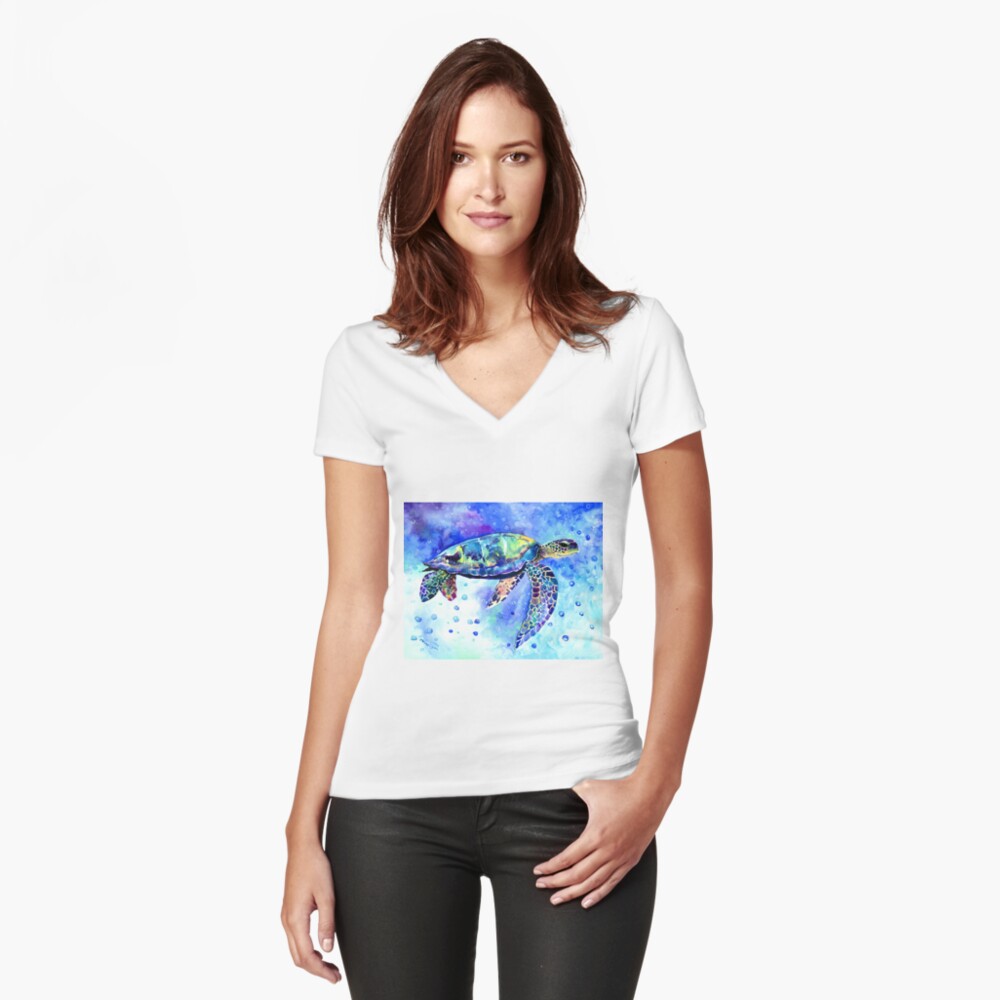 Item preview, Fitted V-Neck T-Shirt designed and sold by surenart.