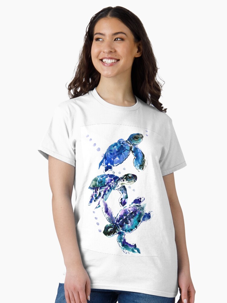 Thumbnail 2 of 7, Classic T-Shirt, Three Sea Turtles designed and sold by surenart.