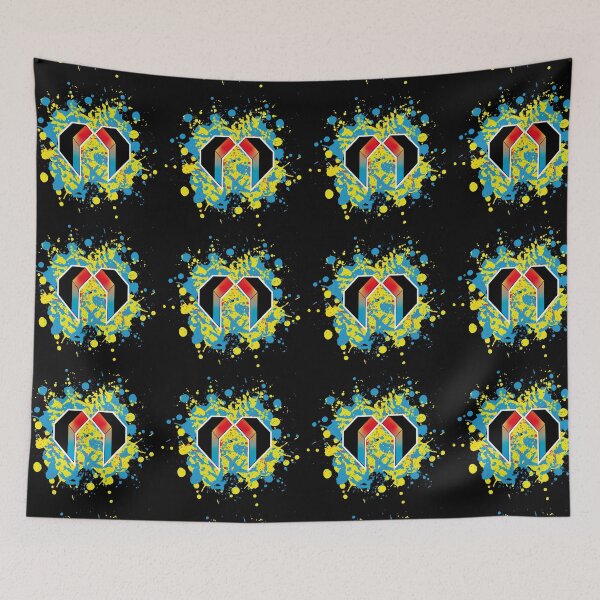 Item preview, The letter M on blobs of colored paint designed and sold by ElenaSteinbach.