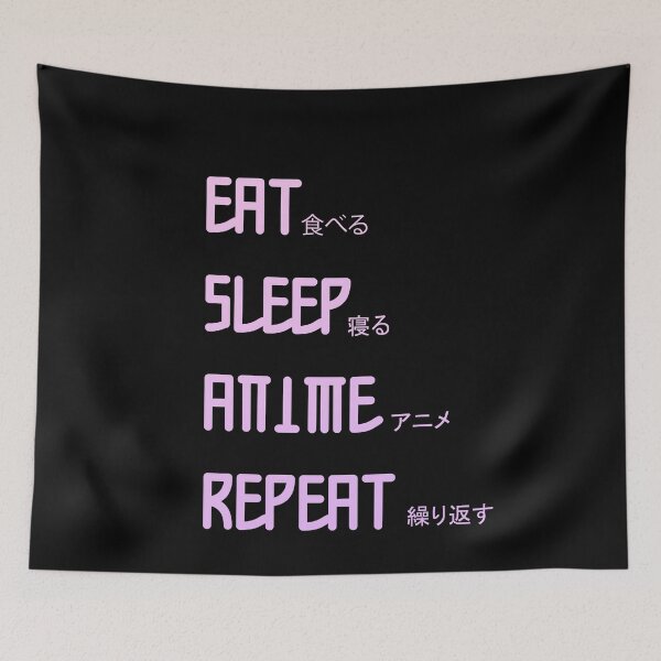 Item preview, EAT SLEEP ANIME REPEAT designed and sold by ErmessThiings.