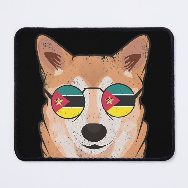 Item preview, Vintage Patriotic Shiba Inu Mozambican Flag designed and sold by feether-store.