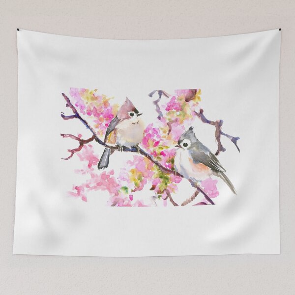 Item preview, Titmice and Cherry Blossom designed and sold by surenart.