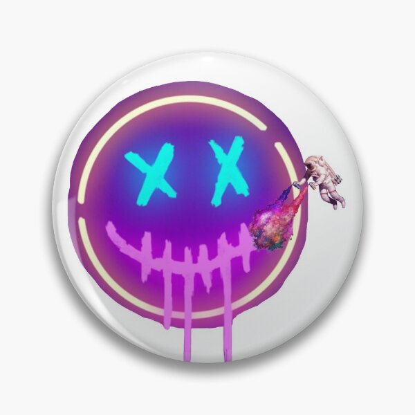 Artikelvorschau, Neon-Smiley mit Astronauten entworfen und verkauft von BiHstore.