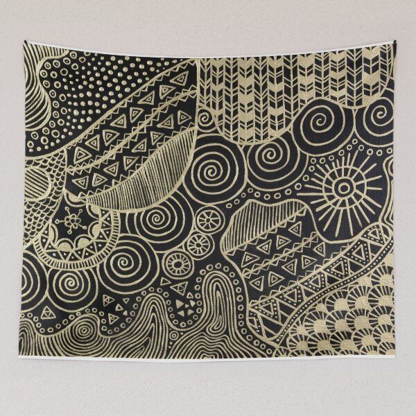 Artikelvorschau, Gold and black doodle entworfen und verkauft von Yue Zeng Art Studio.