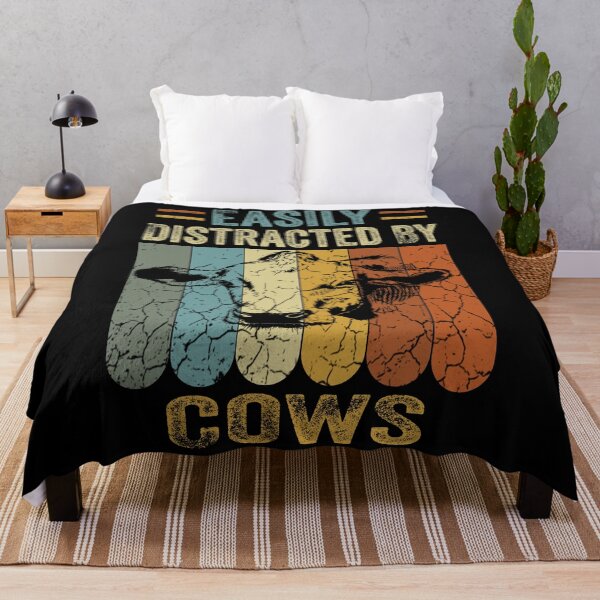 Item preview, Easily Distracted By Cows Retro Vintage Cow Animal Lovers designed and sold by boyastore.