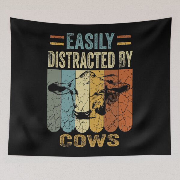 Item preview,  Easily Distracted By Cows Retro Vintage Cow Animal Lovers designed and sold by boyastore.