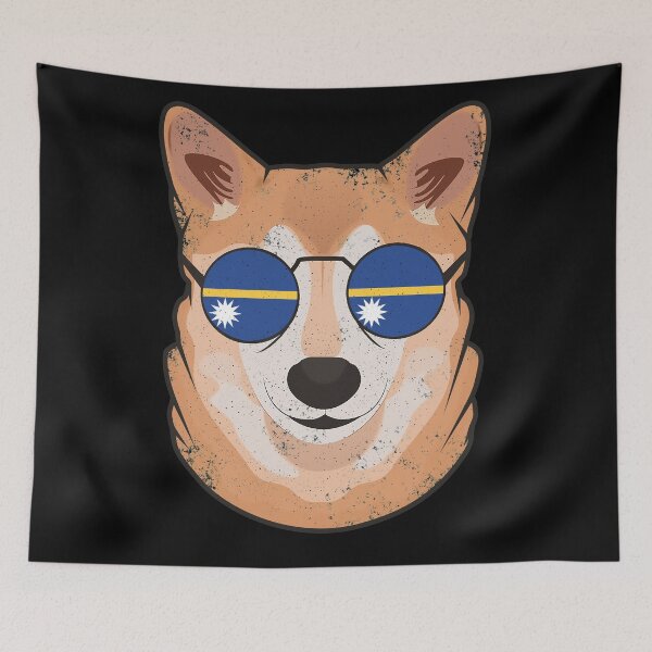 Item preview, Vintage Patriotic Shiba Inu Nauruan Flag designed and sold by feether-store.