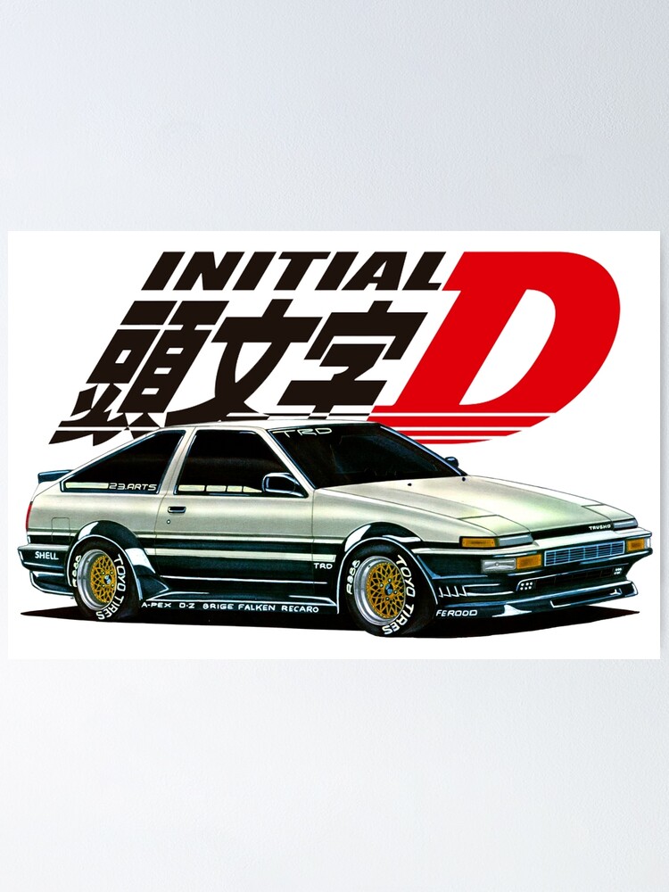 Sprinter Trueno Ae86 Corolla Gt Apex 85 4age Engine 頭文字d Initial D Manga Jdm Poster For Sale By 23arts Redbubble