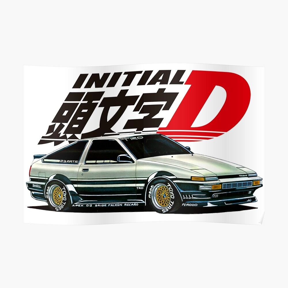 Sprinter Trueno Ae86 Corolla Gt Apex 85 4age Engine 頭文字d Initial D Manga Jdm Poster For Sale By 23arts Redbubble