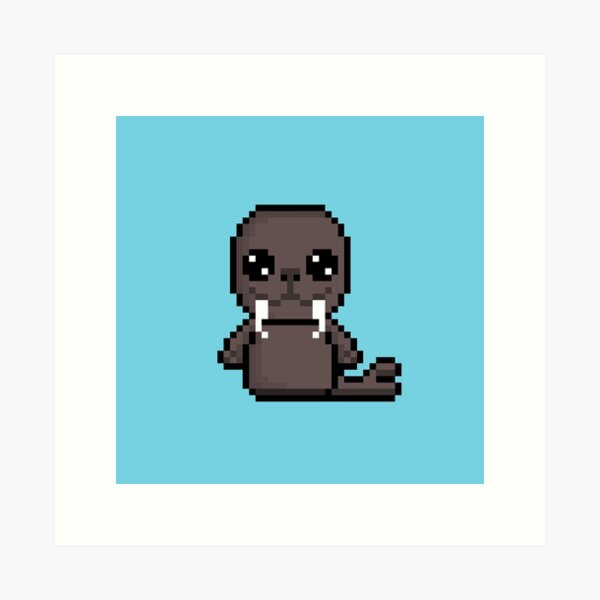 Cute Walrus (Chibi Pixel Animal Character) Art Print