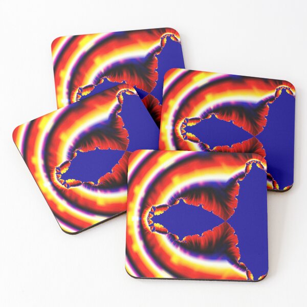 Item preview, Bright Neon Red Blue & Yellow Fractal Design designed and sold by allthingsnatura.