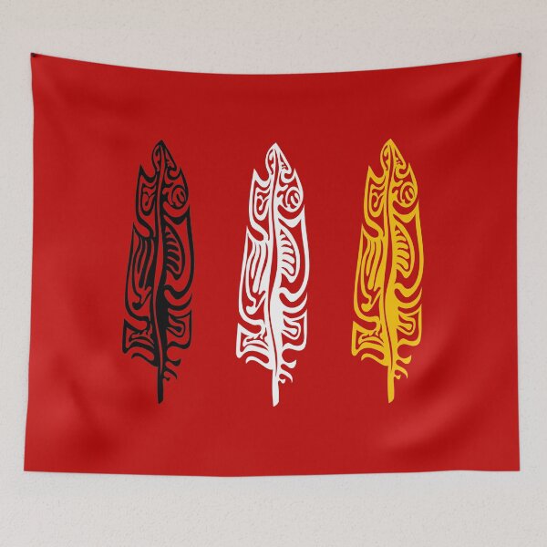 Item preview, Three Feathers Medicine Wheel Colours Indigenous WAWEZHI CANADA designed and sold by WAWEZHI.
