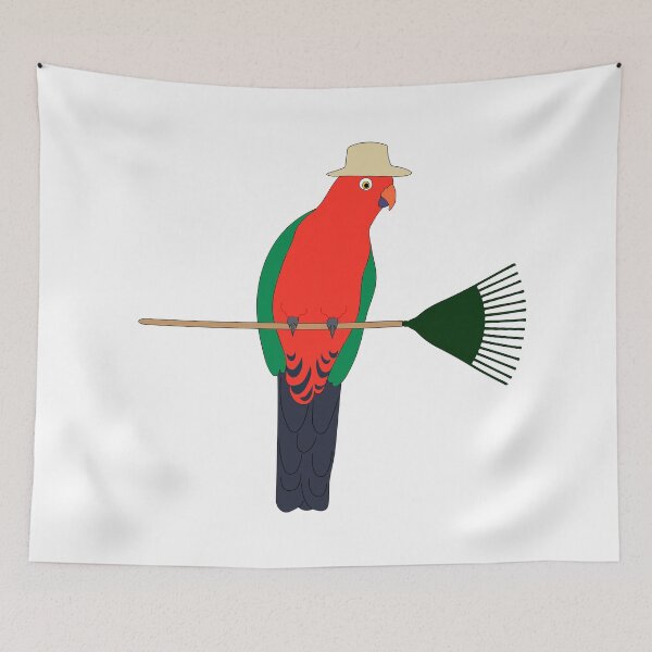 Item preview, Australian King Parrot Gardener on White designed and sold by Digitaldingo.