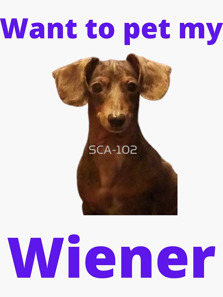 Pet My Wiener Sticker For Sale By Sca 102 Redbubble