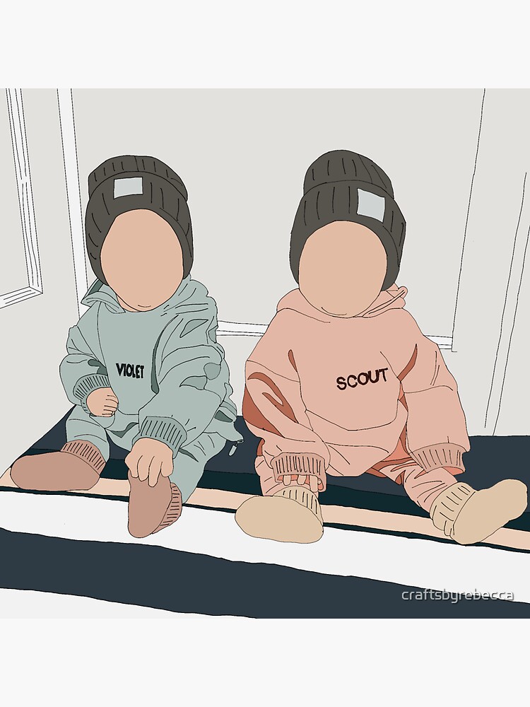 "Scout and Violet TikTok " Sticker for Sale by craftsbyrebecca | Redbubble - Who Is Scout And Violet's Dad Tiktok