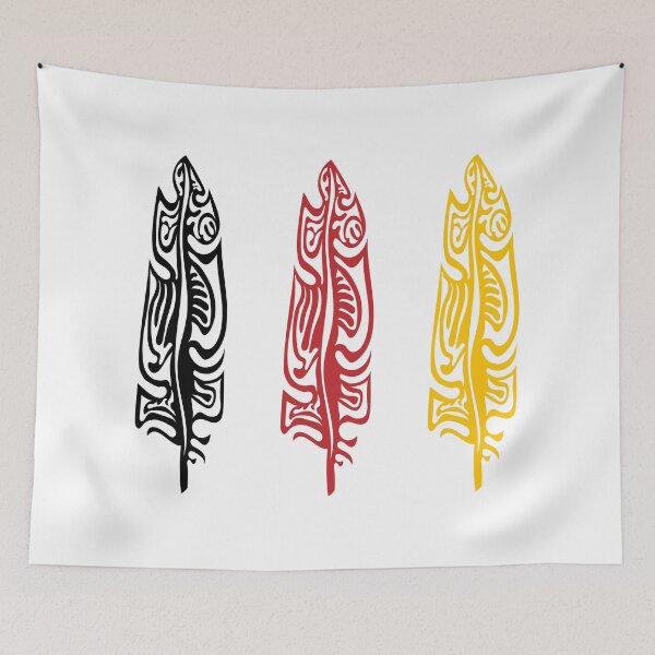 Item preview, Three Feathers Medicine Wheel Colours Indigenous WAWEZHI CANADA designed and sold by WAWEZHI.