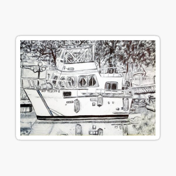 "Picture Yourself on a Boat in the River " Sticker for Sale by