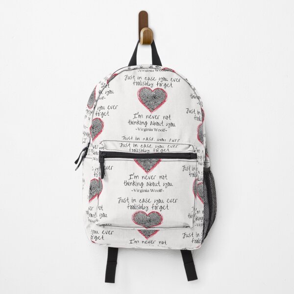 Item preview, Just in case you foolishly forget, I'm never not thinking of you, Virginia Woolf quote about love with a fingerprinted heartbeat design designed and sold by Auntieck.